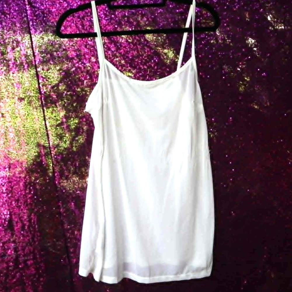 *FLAWED* Cream Camisole XL Sheer Layering Spaghetti Strap Tank Top